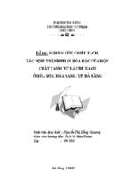Nghiên cứu chiết tách, xác định thành phần hóa học của hợp chất tanin từ lá chè xanh ở hòa sơn, hòa vang, thành phố đà nẵng.