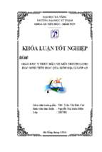 Giáo dục ý thức bảo vệ môi trường cho học sinh tiểu học qua môn địa lý lớp 4, 5.