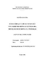 Đánh giá hiệu quả và đề xuất sử dụng đất nông nghiệp theo hướng sản xuất hàng hóa trên địa bàn huyện krong ana, tỉnh đăk lăk
