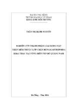 Nghiên cứu thành phần loài động vật thân mềm thuộc lớp chân bụng (gastropoda) khai thác tại vùng biển ven bờ quảng nam.
