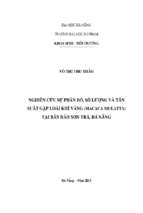 Nghiên cứu sự phân bố, số lượng và tần suất gặp loài khỉ vàng (macaca mulatta) tại bán đảo sơn trà, đà nẵng.