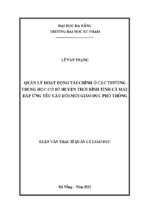 Quản lý hoạt động tài chính ở các trường trung học cơ sở huyện thới bình tỉnh cà mau đáp ứng yêu cầu đổi mới giáo dục phổ thông_1