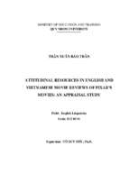 Attitudinal resources in english and vietnamese movie reviews of pixar’s movies an appraisal study