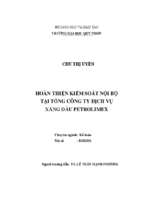 Hoàn thiện kiểm soát nội bộ tại tổng công ty dịch vụ xăng dầu petrolimex