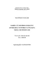 Nghiên cứu mô hình generative adversarial networks và ứng dụng trong chuyển đổi ảnh