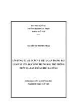 Lổi dùng từ, đặt câu và viết đoạn trong bài làm văn của học sinh trung học phổ thông trên địa bàn thành phố đà nẵng.