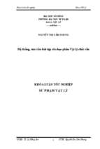 Hệ thống, sưu tầm bài tập cho học phần vật lý chất rắn.