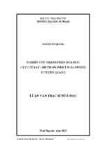 Nghiên cứu thành phần hóa học cây cối xay (abutilon indicum (l) sweet) ở tuyên quang