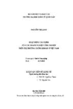 Hoạt động tài chính của các doanh nghiệp công nghiệp trên thị trường chứng khoán ở việt nam