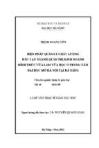 Biện pháp quản lý chất lượng đào tạo ngành quản trị kinh doanh hình thức vừa làm vừa học ở trung tâm đại học mở hà nội tại đà nẵng.