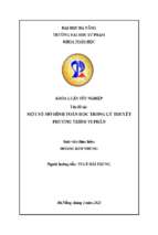 Một số mô hình toán học trong lý thuyết phương trình vi phân