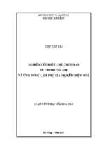 Nghiên cứu điều chế chitosan từ chitin vỏ ghẹ và ứng dụng làm phụ gia mạ kẽm điện hóa..