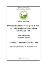 Đánh giá thực trạng chuyển quyền sử dụng đất trên địa bàn huyện ba vì, hà nội giai đoạn 2016   2020