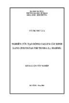 Nghiên cứu tạo dòng callus cây đinh lăng (polyscias fruticosa (l.) harms)