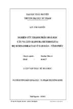 Nghiên cứu thành phần hoá học cây na leo (kadsura heteroclita) họ schisandraceae ở tam đảo – vĩnh phúc