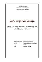 Vận dụng giáo dục stem vào dạy học môn khoa học ở tiểu học