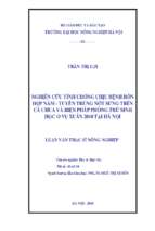 Nghiên cứu tính chống chịu bệnh hỗn hợp nấm tuyết trùng nốt sưng trên cà chua và biện pháp phòng trừ bệnh sinh học ở vụ xuân 2010 tại hà nội