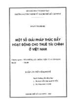 Một số giải pháp thúc đẩy hoạt động cho thuê tài chính ở việt nam