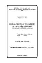 Một số giải pháp hoàn thiện hệ thống kiểm soát nội bộ của ngành y tế tỉnh long an