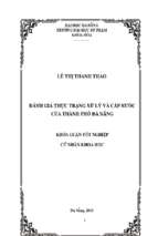 Đánh giá thực trạng xử lý và cấp nước của thành phố đà nẵng.
