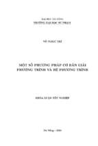 Một số phương pháp cơ bản giải phương trình và hệ phương trình