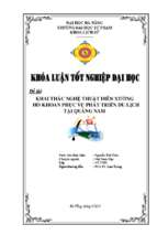 Khai thác nghệ thuật diễn xướng hò khoan phục vụ phát triển du lịch tại quảng nam.