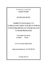 Nghiên cứu sự đa dạng của vi sinh vật đất trong vùng rễ cỏ vetiver ở một số địa phương của tỉnh quảng nam và thành phố đà nẵng..
