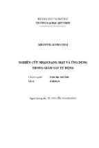 Nghiên cứu nhận dạng mặt và ứng dụng trong giám sát tự động