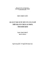 Quản lý nhà nước đối với làng nghề trên địa bàn thị xã an nhơn, tỉnh bình định