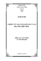 Nghiên cứu khả năng hấp phụ của bã mía chưa biến tính .