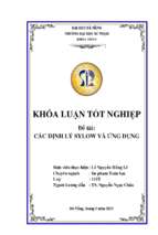 Các định lý sylow và ứng dụng.