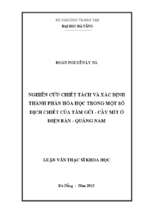 Nghiên cứu chiết tách và xác định thành phần hóa học trong một số dịch chiết của tầm gửi   cây mít ở điện bàn   quảng nam.