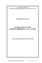 Kỹ thuật nén dữ liệu burrow wheeler và các cải tiến.