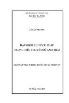 Đặc điểm tu từ cú pháp trong tiểu thuyết hồ anh thái...