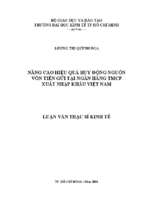Nâng cao hiệu quả huy động nguồn vốn tiền gửi tại ngân hàng tmcp xuất nhập khẩu việt nam