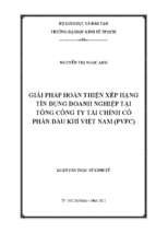 Giải pháp hoàn thiện xếp hạng tín dụng doanh nghiệp tại tổng công ty tài chính cổ phần dầu khí việt nam (pvfc)