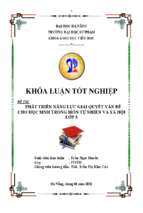 Phát triển năng lực giải quyết vấn đề cho học sinh trong môn tự nhiên và xã hội lớp 3