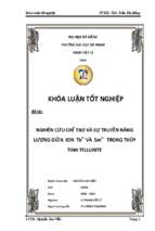 Nghiên cứu chế tạo và sự truyền năng lượng giữa ion tb3+ và sm3+  trong thủy tinh tellurite.