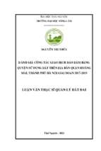 Đánh giá công tác giao dịch bảo đảm bằng quyền sử dụng đất trên địa bàn quận hoàng mai, thành phố hà nội giai đoạn 2017 2019