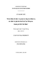 Hoàn thiện tổ chức và quản trị công tác kiểm tra, xác định giá trị thuế tại cục hải quan thành phố hồ chí minh