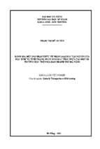 Đánh giá mức độ nhận thức về phân loại rác tại nguồn của học sinh và tình trạng phát sinh rác thải nhựa tại một số trường học trên địa bàn thành phố đà nẵng
