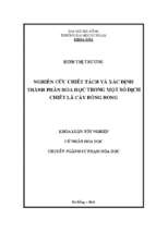 Nghiên cứu chiết tách và xác định thành phần hóa học trong một số dịch chiết lá cây bòng bong.