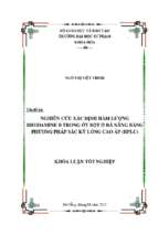 Nghiên cứu xác định hàm lượng rhodamine b trong ớt bột ở đà nẵng bằng phương pháp sắc ký lỏng cao áp (hplc).