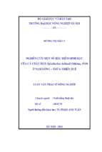 Nghiên cứu một số đặc điểm sinh học của cá chày đất (spinibabus hollandi osima, 1919) ở nam đông – thừa thiên huế.