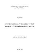 Cấu trúc không gian trạng thái và tính đạt được của một số hệ động lực rời rạc