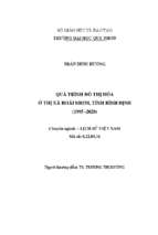 Quá trình đô thị hóa ở thị xã hoài nhơn, tỉnh bình định (1995  2020)