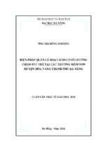 Biện pháp quản lý hoạt động nuôi dưỡng chăm sóc trẻ tại các trường mầm non huyện hòa vang thành phố đà nẵng..