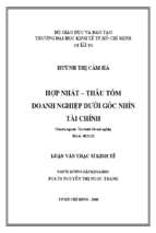 Hợp nhất   thâu tóm doanh nghiệp dưới góc nhìn tài chính