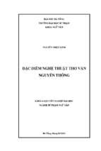 Đặc điểm nghệ thuật thơ văn nguyễn thông.