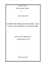 Các biểu thức chiếu vật có từ “trăng”, “hoa” trong “quốc âm thi tập” của nguyễn trãi